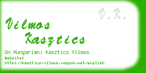 vilmos kasztics business card